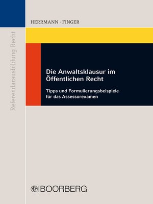 cover image of Die Anwaltsklausur im öffentlichen Recht